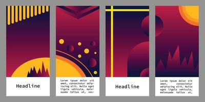 Abstract geometric background template set for brochure, poster, or other copy space vector