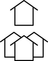 House cluster thin line simple icon vector