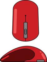 Red wireless mouse icon flat vector for technology graphic element