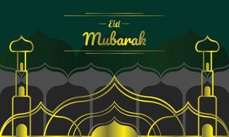 plantilla de fondo de eid mubarak con mezquita ornamental para elemento gráfico de evento de ramadán vector