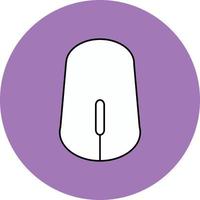 Mouse icon outline flat vector with round background