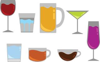 conjunto de iconos de vaso para el elemento de diseño vector