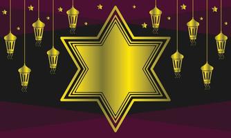 Lantern background template with star shape copy space for ramadan themed graphic template vector
