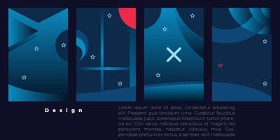 Abstract geometric blue and red background template for banner, copy space, or poster vector