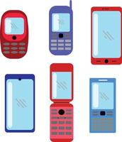 Phone types simple icon flat vector