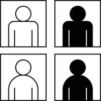 icono simple de identidad de perfil de persona masculina vector