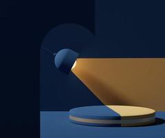 3d abstract minimalist geometric forms. Luxury podium display for your design. Fashion show stage,pedestal, shopfront with colorful theme. photo