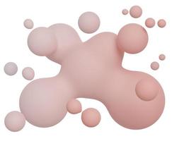 3d render of milk splash isolated on blue background. Fluids drops, soaps bubbles, blobs that floating on the air. photo