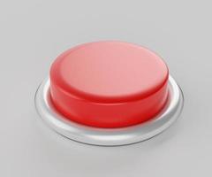 3d rendering of red button on white backgroud. photo