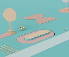 3d abstract geometric forms. Minimal Podium scene for display products. Fashion show stage,pedestal, shopfront with colorful theme. photo