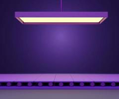 3d geometric forms. Purple Conveyor belt for showing with lamp. Minimal scene for  product display. photo