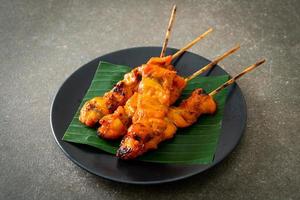 grilled chicken skewer in Asian style photo