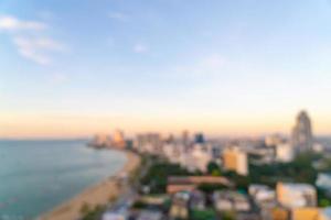 abstract blur Pattaya city skyline view in Thailand photo