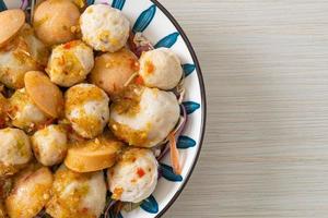 Meatball and fishball spicy salad photo