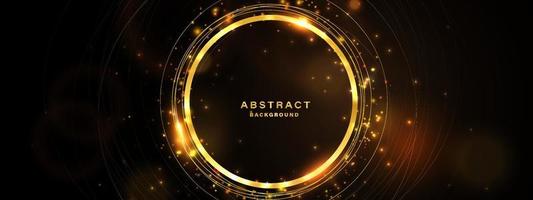 Abstract gold background with circle lines vector