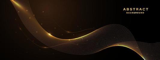 Abstract gold background with flowing lines. vector