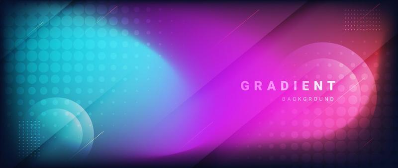 Gradient abstract background with dynamic shapes composition and halftone.