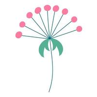 Types of flower inflorescences in plants on a stem. Flat style. Vector isolated