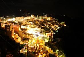 Fira, Santorini in Greece at night photo