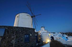 Beautiful village Oia in Santorini cyclades, at night photo