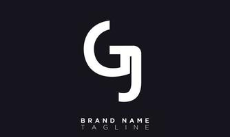 GJ Alphabet letters Initials Monogram logo JG, G and J vector