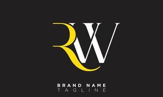 RW Alphabet letters Initials Monogram logo WR, R and W vector