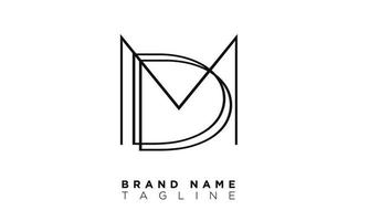 Alphabet letters Initials Monogram logo DM, MD, D and M vector