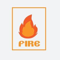 icono de fuego para el logotipo del monograma de las iniciales comerciales vector