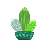 Cute aesthetic mini cactus. Isolated Ilustration. Flat style. Scalable and editable vector format.