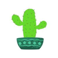 Cute aesthetic mini cactus. Isolated Ilustration. Flat style. Scalable and editable vector format.