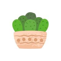 Cute aesthetic mini cactus. Isolated Ilustration. Flat style. Scalable and editable vector format.