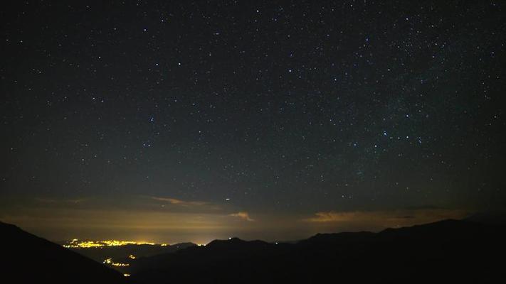 8K City Lights Under The Starry Sky in Night 8207786 Stock