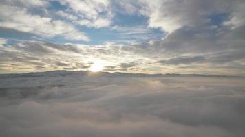 8K Cold Winter Morning Over The Clouds video