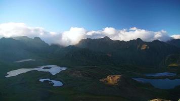 lagos de montaña de gran altitud de 8k al atardecer video