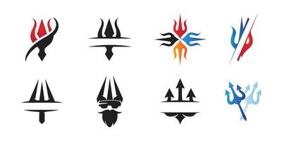 Simple modern shiva concept with trident logo vector idea • wall stickers  brand, corporate, elegant | myloview.com
