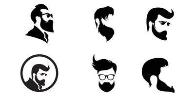 hombre real masculino barba símbolo vector logo