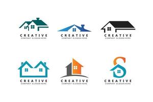 Urban building construction logo icon symbol, house, apartment, city view vector