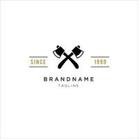 2 axe icon for business Initials Monogram logo vector