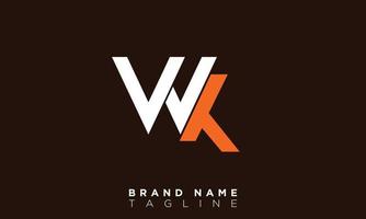 wk alfabeto letras iniciales monograma logo kw, w y k vector