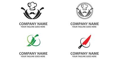 cookware kitchen knife logo symbol vector