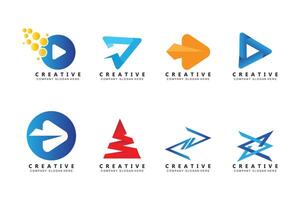Arrow Logo Design, Direction Illustration And Play Logo