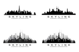 City Skyline,Skyscraper for Urban Real Estate Building Logo Design Vector