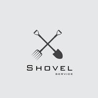 shovel icon for business Initials Monogram logo vector