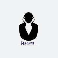 icono de hacker para el logotipo de monograma de iniciales comerciales vector