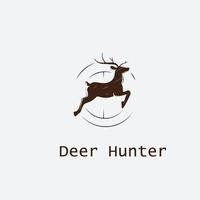 Deer Hunt icon for business Initials Monogram logo vector