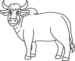 Ox Coloring Page Isolated for Kids