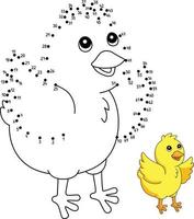 Dot to Dot Chick Coloring Page for Kids vector