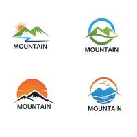Mountain with sun icon for business Initials Monogram logo vector