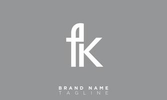 FK Alphabet letters Initials Monogram logo KF, F and K vector