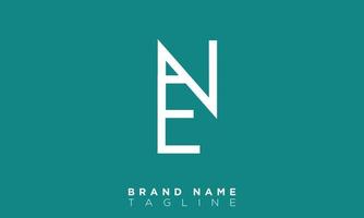 EN Alphabet letters Initials Monogram logo NE, E and N vector